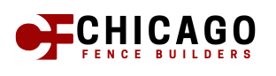 Chicago Fence Builders Logo in Black and Red