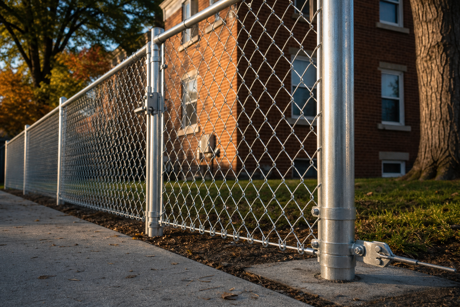 Chain link fence installation