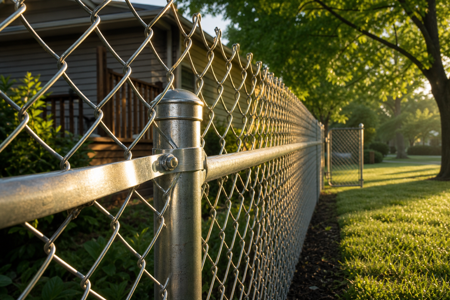 Chain Link Fence defining a commercial perimeter