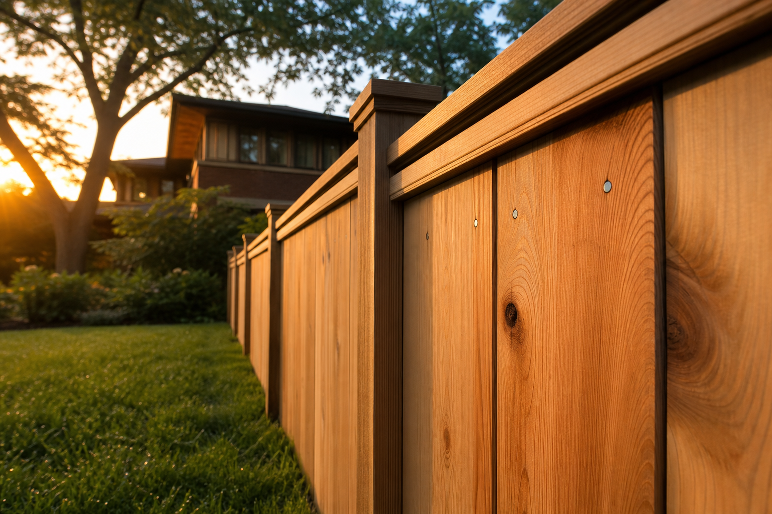 Wood Privacy Fence installed along a residential property line