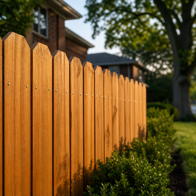 Cedar wood privacy fence installed by Chicago Fence Builders in Itasca, IL, featuring tight vertical boards, level top rail
